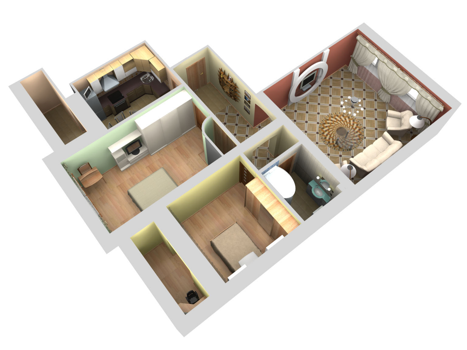 Двухкомнатная квартира – оптимальный вариант для среднестатистической семьи