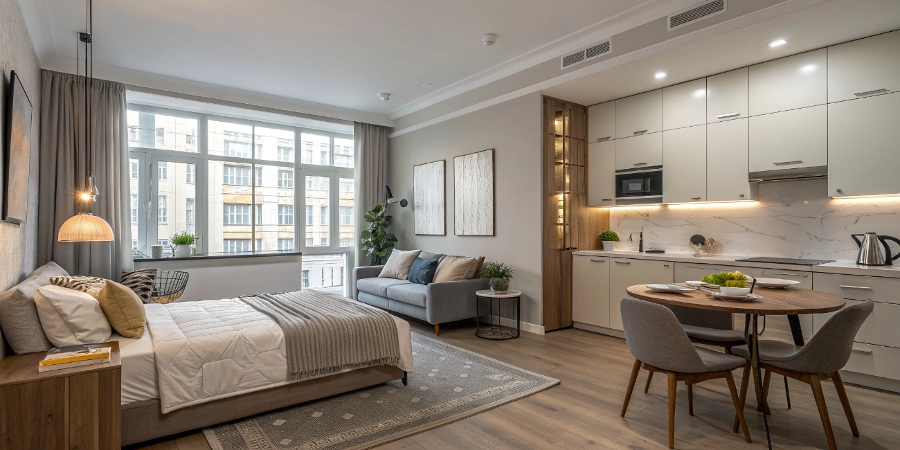 Дизайн небольшой квартиры-студии: приемы зонирования без стен