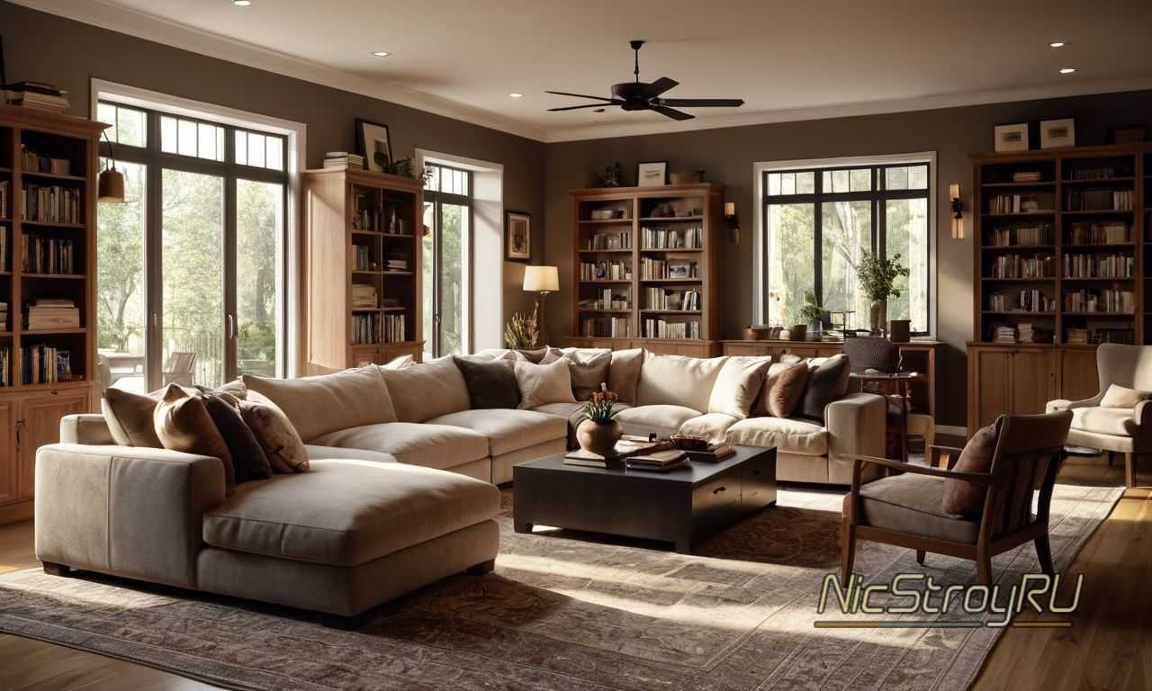 Подвесные полки в гостиной - легкость и практичность