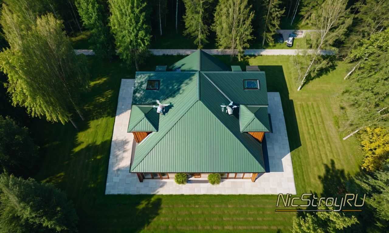 Регулярная проверка состояния молниеприемников на кровле ангара