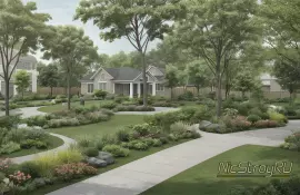 Контраст цветов и листьев в тени