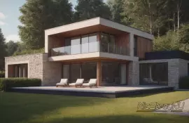 Мозаичная штукатурка на цоколе дома