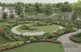 Цветники вдоль забора